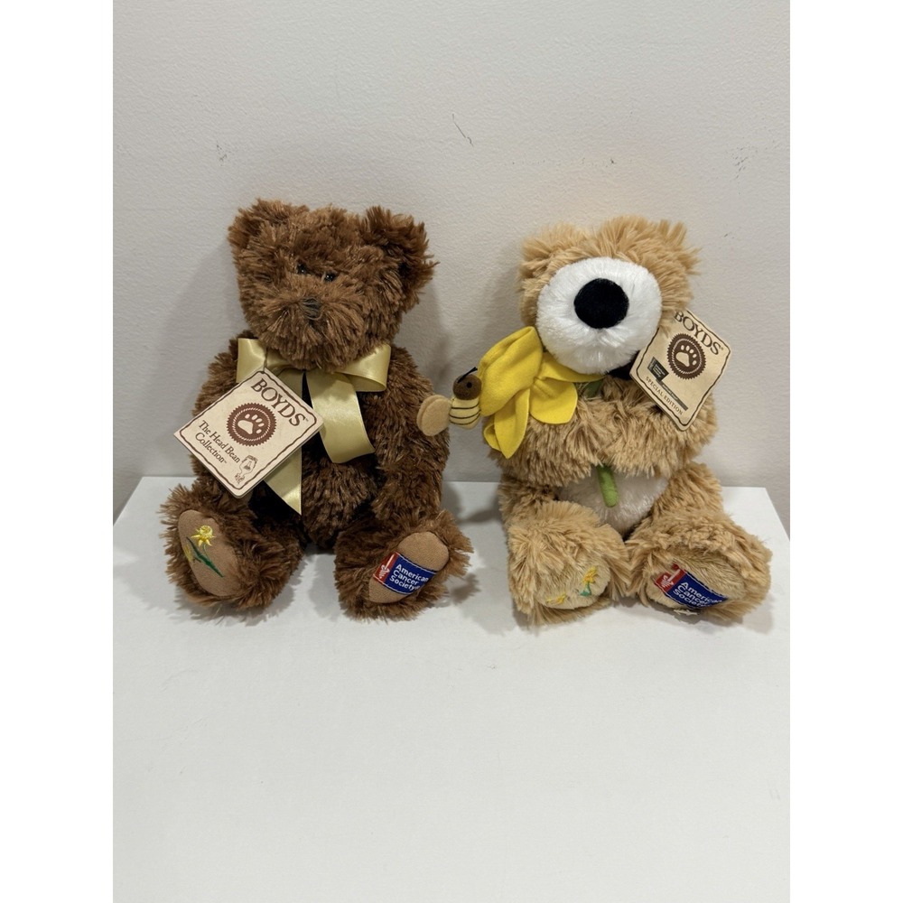 Vintage Boyds Bear American Cancer Society Special Editions - Two Bears NWT